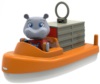 Лодки с персонажами для водных треков BIG AquaPlay 8700000255 с бегемотиком