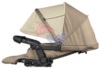 Прогулочная коляска Peg-Perego Book Scout с опущенной спинкой и раскрытым козырьком, вид сбоку	