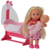 Кукла Simba Evi в кроватке 12 см и пупс 7,5 см 5736242 розовая-светло розовая