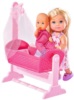 Кукла Simba Evi в кроватке 12 см и пупс 7,5 см 5736242 розовая 