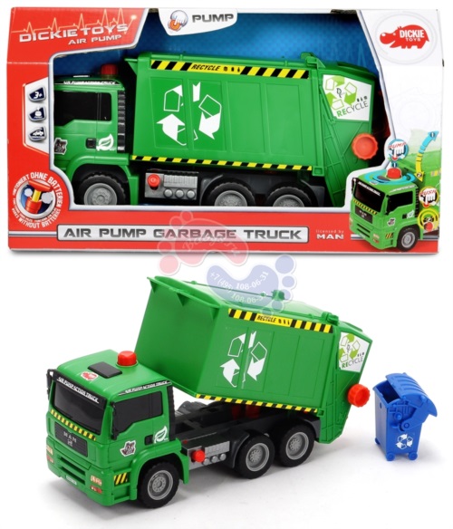 Мусоровоз Dickie Toys с контейнером, AirPump, 31 см 3805000
