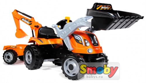 Трактор с ковшом и прицепом Smoby Builder Max 710110 / Смоби