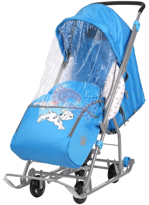 Санки коляска Disney Baby 1 с далматинцами голубой