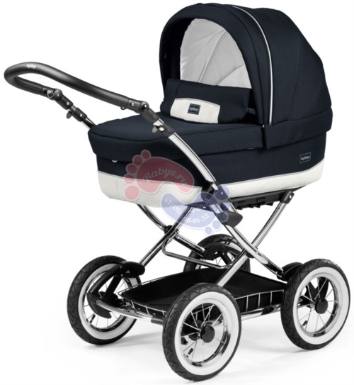 Коляска для новорожденных Peg-Perego Culla Auto Luxe Blue на шасси Chrome