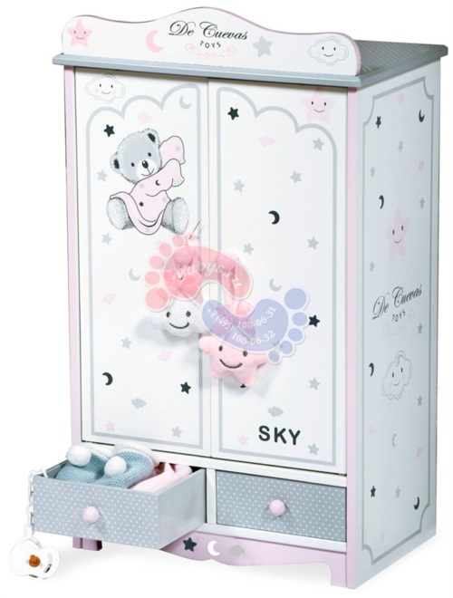 Гардеробный шкаф для куклы Decuevas серии Скай 54 см 54024