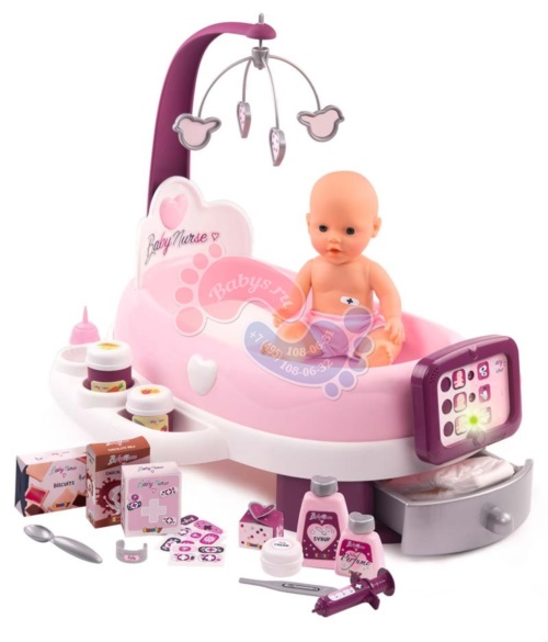 Набор Smoby Baby Nurse по уходу за куклой со светом и звуком 220347