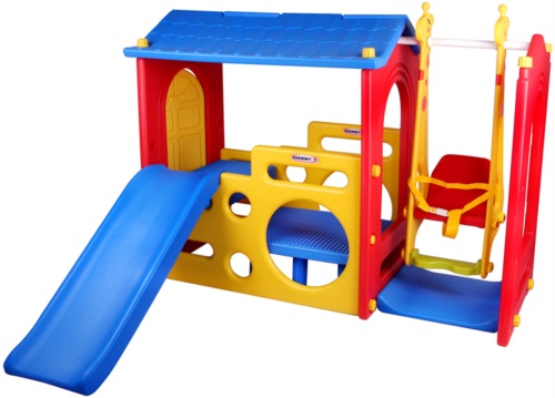 Детский игровой центр Happy Box домик с горкой и качели DS-703