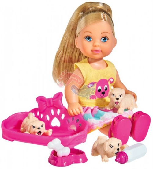 Кукла Simba Evi с собачками 12 см 5733041029