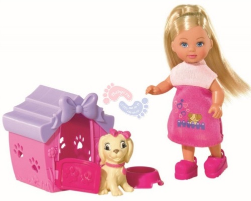 Кукла Simba Evi с собачкой в домике 12 см 5735867