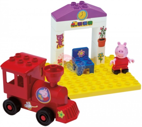 Детский конструктор Поезд с остановкой BIG Peppa Pig 57072б 