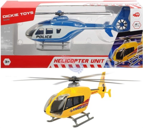 Детский вертолет Dickie Toys EC 135 Die-Cast с крутящимися лопастями 2 вида 3714006