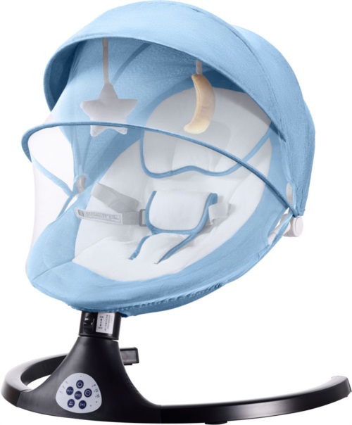 Электронные качели для новорожденных, Baby Swing Chair с ДУ и Bluetouth Aelita Baby Swing Chair Blue
