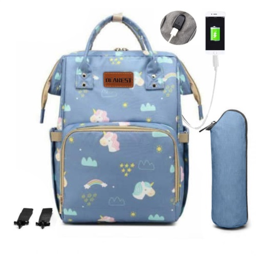 Сумка рюкзак для мам и малышей Dearest Blue pony/ голубой пони