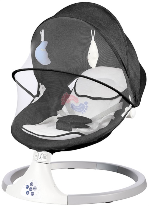 Музыкальные электрокачели - шезлонг Dearest Baby Swing Chair Pro Silver Black