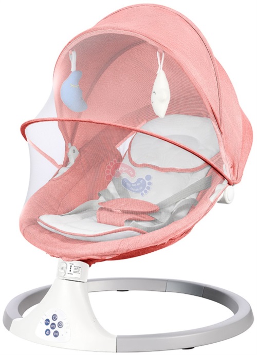 Музыкальные электрокачели - шезлонг Dearest Baby Swing Chair Pro Silver Pink