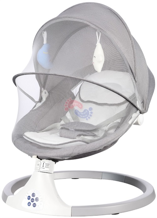 Музыкальные электрокачели - шезлонг Dearest Baby Swing Chair Pro Silver Grey