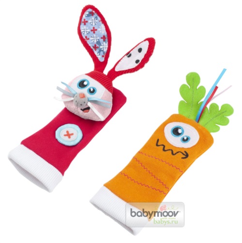 Развивающие игрушки-носочки Зайчонок и морковка Babymoov арт. ВМ106005