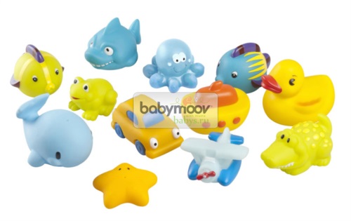 Набор игрушек для купания Веселое путешествие, 12 штук Babymoov арт. ВМ104920