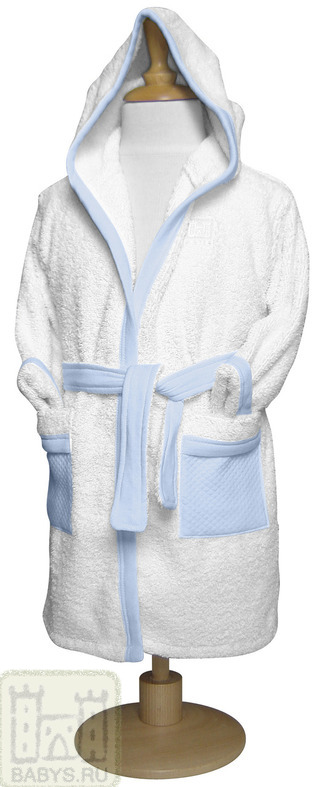 Махровый халат Red Castle bathrobe от 12 до 24 месяцев (цвет белый-голубой). Арт: 030505